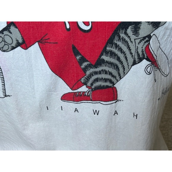 Vintage 80s 90s B Kliban Bowling Ball Alley Cat Shirt S Distressed Thrashed - Picture 4 of 16